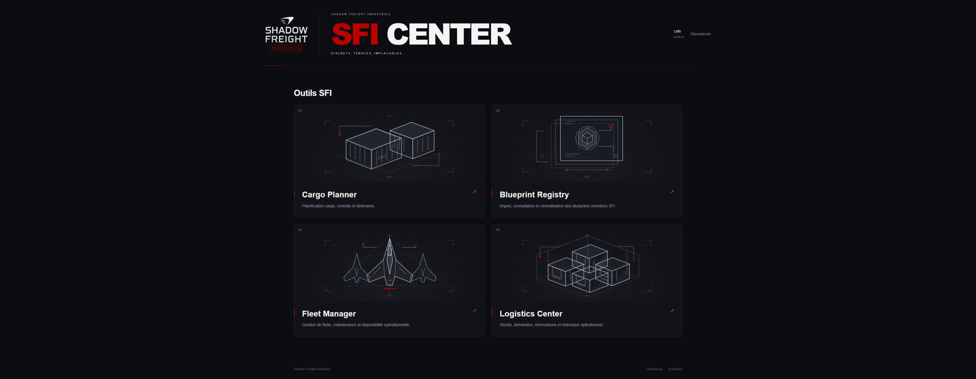 Interface principale du SFI Center